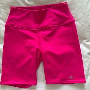ALO Yoga Pink Bike Shorts High Waist Performance